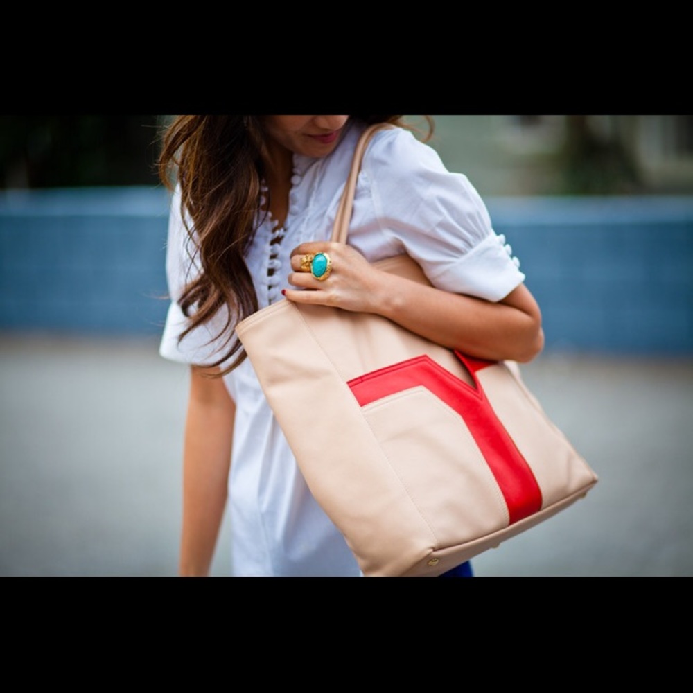 PRE-LOVED YSL Calfskin Lucky Chyc Tote Beige (EUC)